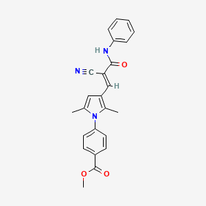 molecular formula C24H21N3O3 B6120886 methyl 4-[3-[(E)-3-anilino-2-cyano-3-oxoprop-1-enyl]-2,5-dimethylpyrrol-1-yl]benzoate 
