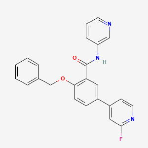 molecular formula C24H18FN3O2 B612099 2-(benzyloxy)-5-(2-fluoropyridin-4-yl)-N-(pyridin-3-yl)benzamide CAS No. 1285515-21-0