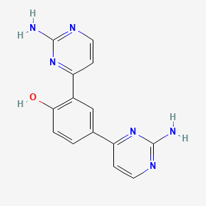 molecular formula C14H12N6O B612105 4-(2-氨基嘧啶-4-基)-6-(2-氨基嘧啶-4(3H)-亚甲基)环己-2,4-二烯-1-酮 CAS No. 477726-77-5