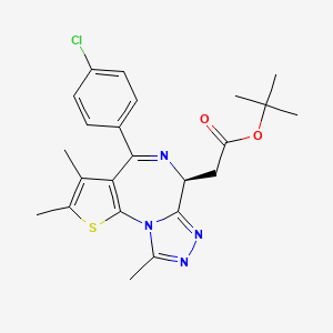 molecular formula C23H25ClN4O2S B612109 (S)-(+)-tert-Butyl 2-(4-(4-chlorophenyl)-2,3,9-trimethyl-6H-thieno[3,2-f][1,2,4]triazolo[4,3-a][1,4]diazepin-6-yl)acetate CAS No. 1268524-70-4