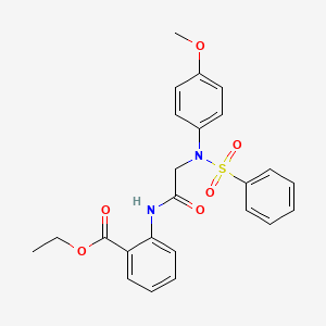 molecular formula C24H24N2O6S B6121208 ethyl 2-[[2-[N-(benzenesulfonyl)-4-methoxyanilino]acetyl]amino]benzoate 