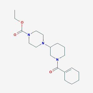 molecular formula C19H31N3O3 B6121287 Ethyl 4-[1-(cyclohexene-1-carbonyl)piperidin-3-yl]piperazine-1-carboxylate 