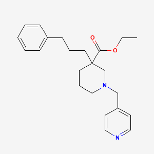 molecular formula C23H30N2O2 B6121443 Ethyl 3-(3-phenylpropyl)-1-(pyridin-4-ylmethyl)piperidine-3-carboxylate 