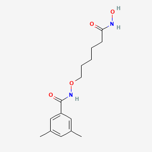molecular formula C15H22N2O4 B612164 N-((6-(hydroxyamino)-6-oxohexyl)oxy)-3,5-dimethylbenzamide CAS No. 1418033-25-6
