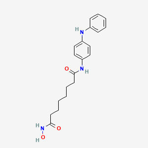 molecular formula C20H25N3O3 B612166 N-(4-anilinophenyl)-N'-hydroxyoctanediamide 