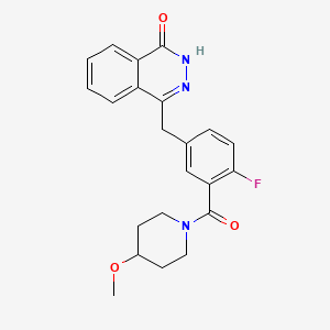 molecular formula C22H22FN3O3 B612173 4-(4-fluoro-3-(4-methoxypiperidine-1-carbonyl)benzyl)phthalazin-1(2H)-one CAS No. 1174043-16-3