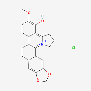 molecular formula C22H20ClNO4 B612180 17-Methoxy-5,7-dioxa-24-azoniahexacyclo[11.11.0.02,10.04,8.014,19.020,24]tetracosa-1(24),3,8,11,13,15,17,19-octaen-18-ol;chloride CAS No. 208237-49-4