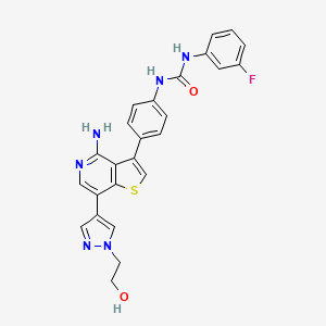 molecular formula C25H21FN6O2S B612191 Ilorasertib CAS No. 1227939-82-3