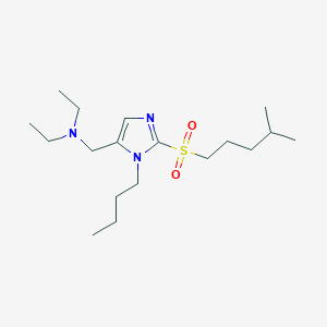 molecular formula C18H35N3O2S B6122020 N-[[3-butyl-2-(4-methylpentylsulfonyl)imidazol-4-yl]methyl]-N-ethylethanamine 