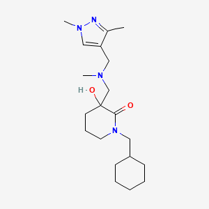 molecular formula C20H34N4O2 B6122065 1-(Cyclohexylmethyl)-3-[[(1,3-dimethylpyrazol-4-yl)methyl-methylamino]methyl]-3-hydroxypiperidin-2-one 
