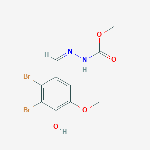 molecular formula C10H10Br2N2O4 B6122158 methyl N-[(Z)-(2,3-dibromo-4-hydroxy-5-methoxyphenyl)methylideneamino]carbamate 