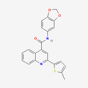 molecular formula C22H16N2O3S B6122175 N~4~-(1,3-BENZODIOXOL-5-YL)-2-(5-METHYL-2-THIENYL)-4-QUINOLINECARBOXAMIDE 