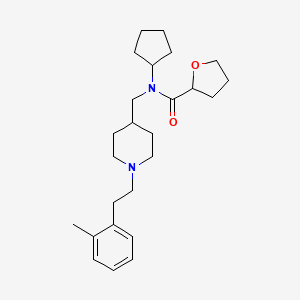 molecular formula C25H38N2O2 B6122194 N-cyclopentyl-N-[[1-[2-(2-methylphenyl)ethyl]piperidin-4-yl]methyl]oxolane-2-carboxamide 