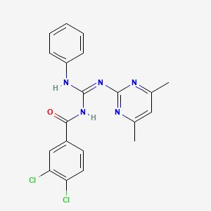 molecular formula C20H17Cl2N5O B6122217 N''-(3,4-DICHLOROBENZOYL)-N-(4,6-DIMETHYL-2-PYRIMIDINYL)-N'-PHENYLGUANIDINE 