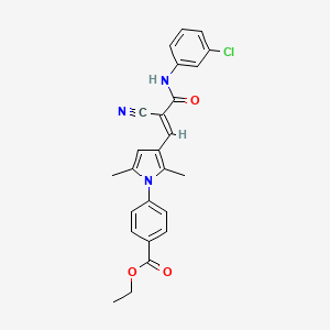 molecular formula C25H22ClN3O3 B6122257 ethyl 4-[3-[(E)-3-(3-chloroanilino)-2-cyano-3-oxoprop-1-enyl]-2,5-dimethylpyrrol-1-yl]benzoate 