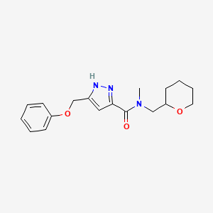 molecular formula C18H23N3O3 B6122442 N-methyl-N-(oxan-2-ylmethyl)-5-(phenoxymethyl)-1H-pyrazole-3-carboxamide 