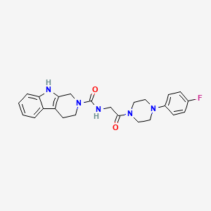 molecular formula C24H26FN5O2 B6122498 N-{2-[4-(4-fluorophenyl)piperazin-1-yl]-2-oxoethyl}-1,3,4,9-tetrahydro-2H-beta-carboline-2-carboxamide 