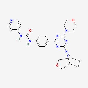 molecular formula C25H28N8O3 B612254 N-(4-(4-(4-Morpholinyl)-6-(3-oxa-8-azabicyclo(3.2.1)oct-8-yl)-1,3,5-triazin-2-yl)phenyl)-N'-4-pyridinylurea CAS No. 1197160-28-3