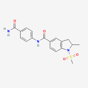 molecular formula C18H19N3O4S B6122702 N-(4-carbamoylphenyl)-2-methyl-1-methylsulfonyl-2,3-dihydroindole-5-carboxamide 