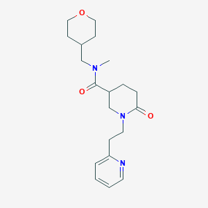 molecular formula C20H29N3O3 B6122774 N-methyl-N-(oxan-4-ylmethyl)-6-oxo-1-(2-pyridin-2-ylethyl)piperidine-3-carboxamide 
