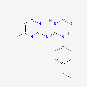 molecular formula C17H21N5O B6122790 N''-acetyl-N-(4,6-dimethyl-2-pyrimidinyl)-N'-(4-ethylphenyl)guanidine 