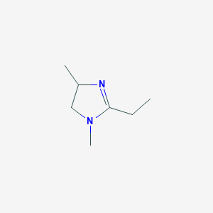 molecular formula C7H14N2 B061228 2-Ethyl-1,4-dimethyl-4,5-dihydroimidazole CAS No. 174639-39-5