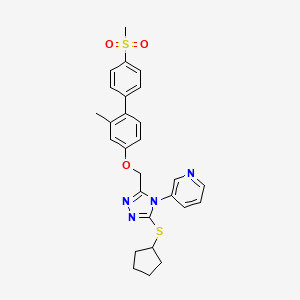 3-(3-(Cyclopentylthio)-5-(((2-methyl-4'-(methylsulfonyl)-[1,1'-biphenyl]-4-yl)oxy)methyl)-4h-1,2,4-triazol-4-yl)pyridine