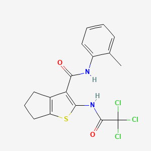 molecular formula C17H15Cl3N2O2S B6122977 N-(2-methylphenyl)-2-[(2,2,2-trichloroacetyl)amino]-5,6-dihydro-4H-cyclopenta[b]thiophene-3-carboxamide 