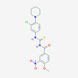 molecular formula C20H21ClN4O4S B6123082 N-{[3-chloro-4-(piperidin-1-yl)phenyl]carbamothioyl}-4-methoxy-3-nitrobenzamide 