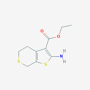 molecular formula C10H13NO2S2 B061231 2-amino-4,7-dihydro-5h-thieno[2,3-c]thiopyran-3-carboxylic acid ethyl ester CAS No. 173281-01-1