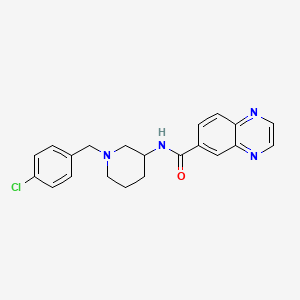 molecular formula C21H21ClN4O B6123135 N-[1-[(4-chlorophenyl)methyl]piperidin-3-yl]quinoxaline-6-carboxamide 