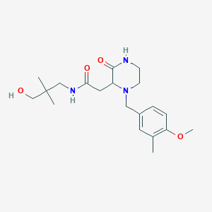 molecular formula C20H31N3O4 B6123362 N-(3-hydroxy-2,2-dimethylpropyl)-2-[1-[(4-methoxy-3-methylphenyl)methyl]-3-oxopiperazin-2-yl]acetamide 