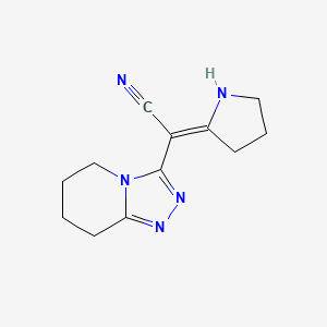 molecular formula C12H15N5 B6123446 2-TETRAHYDRO-2H-PYRROL-2-YLIDEN-2-(5,6,7,8-TETRAHYDRO[1,2,4]TRIAZOLO[4,3-A]PYRIDIN-3-YL)ACETONITRILE 