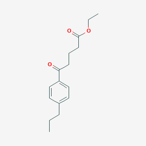 molecular formula C16H22O3 B061235 Ethyl 5-(4-n-Propylphenyl)-5-oxovalerate CAS No. 162734-50-1