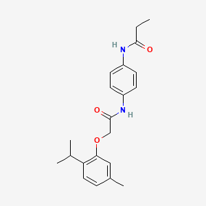 molecular formula C21H26N2O3 B6123570 N-[4-[[2-(5-methyl-2-propan-2-ylphenoxy)acetyl]amino]phenyl]propanamide 