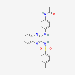 molecular formula C23H21N5O3S B6123613 N-(4-{[3-(4-METHYLBENZENESULFONAMIDO)QUINOXALIN-2-YL]AMINO}PHENYL)ACETAMIDE 