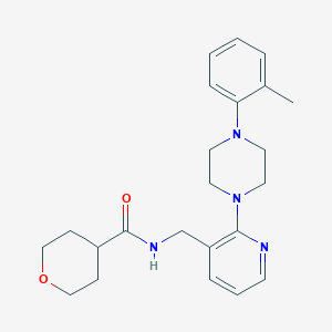 molecular formula C23H30N4O2 B6123699 N-[[2-[4-(2-methylphenyl)piperazin-1-yl]pyridin-3-yl]methyl]oxane-4-carboxamide 