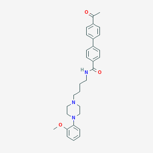 molecular formula C30H35N3O3 B061237 4'-Acetyl-N-[4-[4-(2-methoxyphenyl)-1-piperazinyl]butyl]-[1,1'-biphenyl]-4-carboxamide CAS No. 162408-66-4