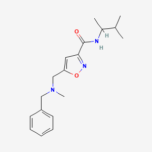 molecular formula C18H25N3O2 B6123822 5-[[benzyl(methyl)amino]methyl]-N-(3-methylbutan-2-yl)-1,2-oxazole-3-carboxamide 