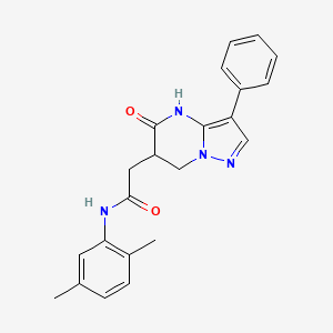 molecular formula C22H22N4O2 B6123880 N-(2,5-dimethylphenyl)-2-(5-oxo-3-phenyl-6,7-dihydro-4H-pyrazolo[1,5-a]pyrimidin-6-yl)acetamide 
