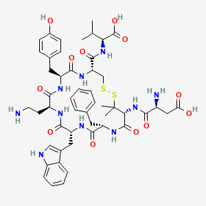 molecular formula C50H64N10O12S2 B612397 H-Asp-Pen(1)-Phe-D-Trp-Dab-Tyr-Cys(1)-Val-OH CAS No. 879497-82-2