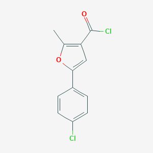 molecular formula C12H8Cl2O2 B061242 5-(4-Chlorophenyl)-2-methylfuran-3-carbonyl chloride CAS No. 175276-63-8