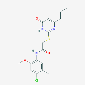 molecular formula C17H20ClN3O3S B6124273 N-(4-chloro-2-methoxy-5-methylphenyl)-2-[(6-oxo-4-propyl-1H-pyrimidin-2-yl)sulfanyl]acetamide 