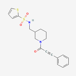 molecular formula C19H20N2O3S2 B6124300 N-[[1-(3-phenylprop-2-ynoyl)piperidin-3-yl]methyl]thiophene-2-sulfonamide 