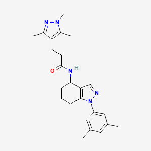 molecular formula C24H31N5O B6124318 N-[1-(3,5-dimethylphenyl)-4,5,6,7-tetrahydroindazol-4-yl]-3-(1,3,5-trimethylpyrazol-4-yl)propanamide 