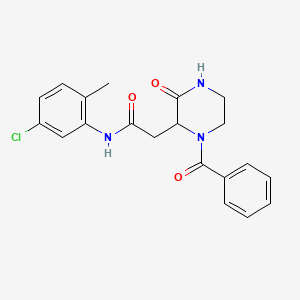 molecular formula C20H20ClN3O3 B6124400 N-(5-chloro-2-methylphenyl)-2-[3-oxo-1-(phenylcarbonyl)piperazin-2-yl]acetamide 