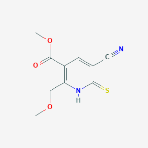 molecular formula C10H10N2O3S B061245 Methyl 5-cyano-6-mercapto-2-(methoxymethyl)nicotinate CAS No. 175277-22-2