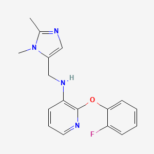 molecular formula C17H17FN4O B6124665 N-[(2,3-dimethylimidazol-4-yl)methyl]-2-(2-fluorophenoxy)pyridin-3-amine 