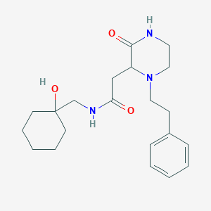 molecular formula C21H31N3O3 B6124786 N-[(1-hydroxycyclohexyl)methyl]-2-[3-oxo-1-(2-phenylethyl)piperazin-2-yl]acetamide 