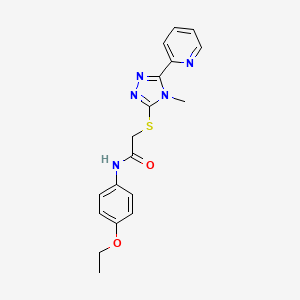 molecular formula C18H19N5O2S B6124906 N-(4-ethoxyphenyl)-2-{[4-methyl-5-(pyridin-2-yl)-4H-1,2,4-triazol-3-yl]sulfanyl}acetamide 